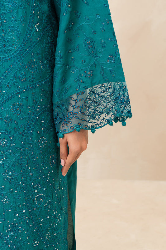 2 PIECE EMBROIDERED RAW SILK SUIT (LUXURY-PRET)