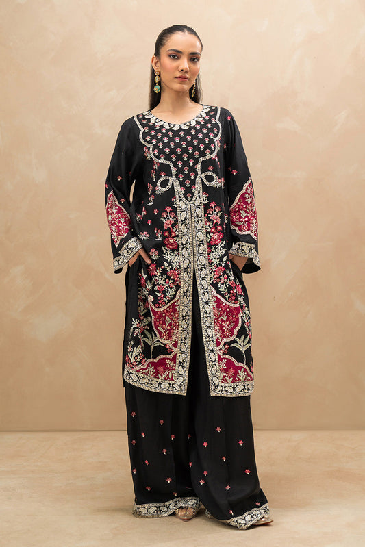 2 PIECE EMBROIDERED RAW SILK SUIT (LUXURY-PRET)
