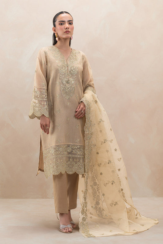 3 PIECE EMBROIDERED ORGANZA BADLA SUIT (LUXURY-PRET)