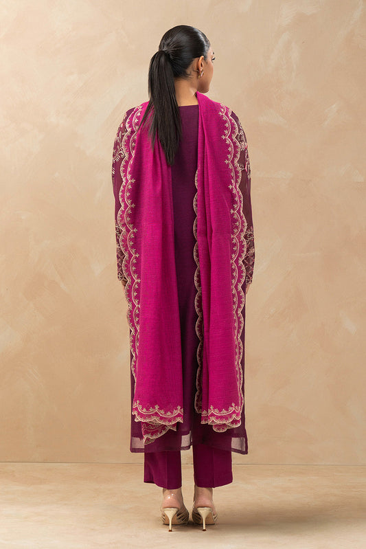 3 PIECE EMBROIDERED ORGANZA SUIT (LUXURY-PRET)