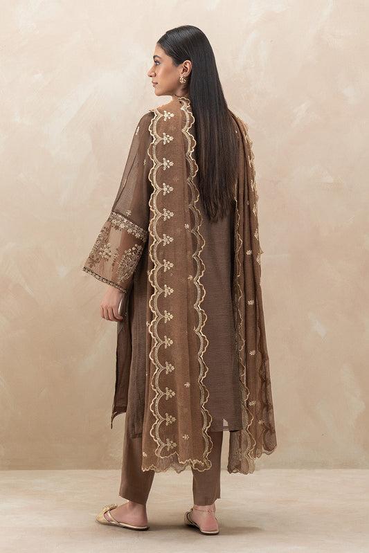 3 PIECE EMBROIDERED ORGANZA FANCY SUIT (LUXURY-PRET)