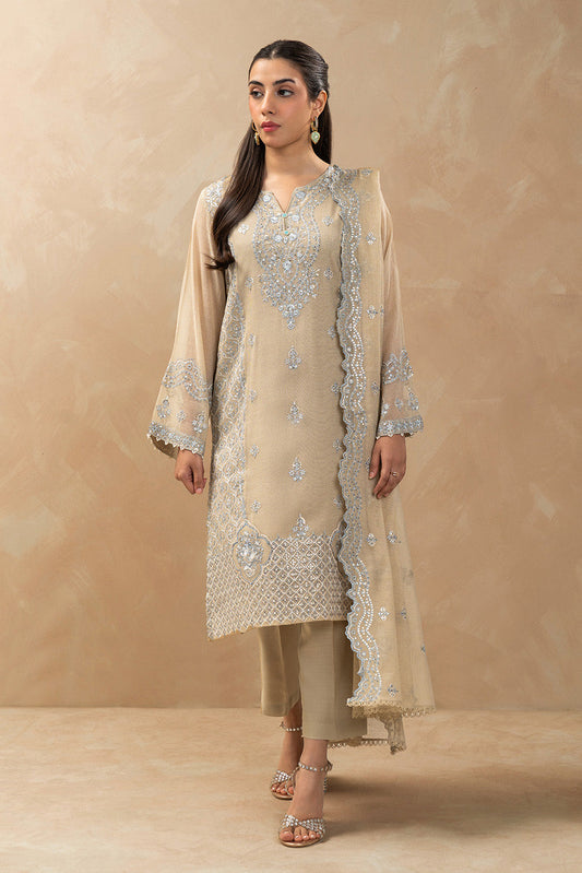3 PIECE EMBROIDERED COTTON VISCOSE SUIT (LUXURY-PRET)