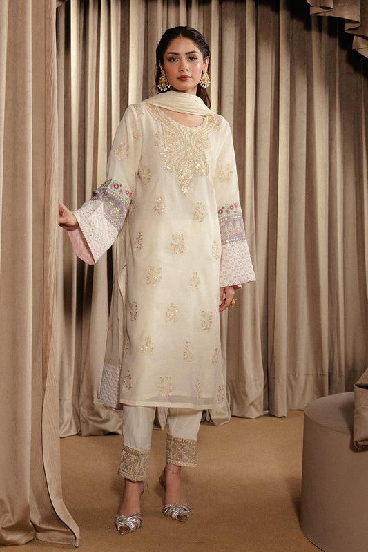 3 PIECE EMBROIDERED COTTON SUIT (LUXURY-PRET)