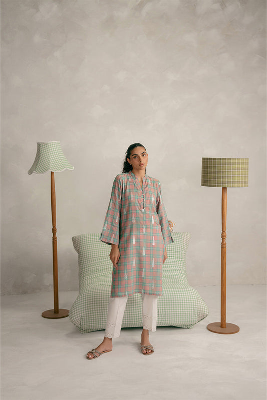 BASIC CHECK JACQUARD SHIRT (PRET)