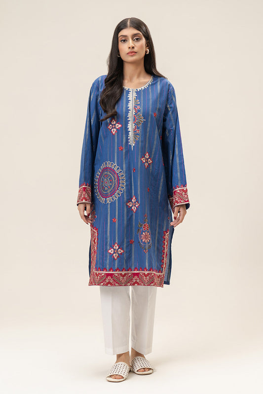 EMBROIDERED COTTON BADLA SHIRT (PRET)