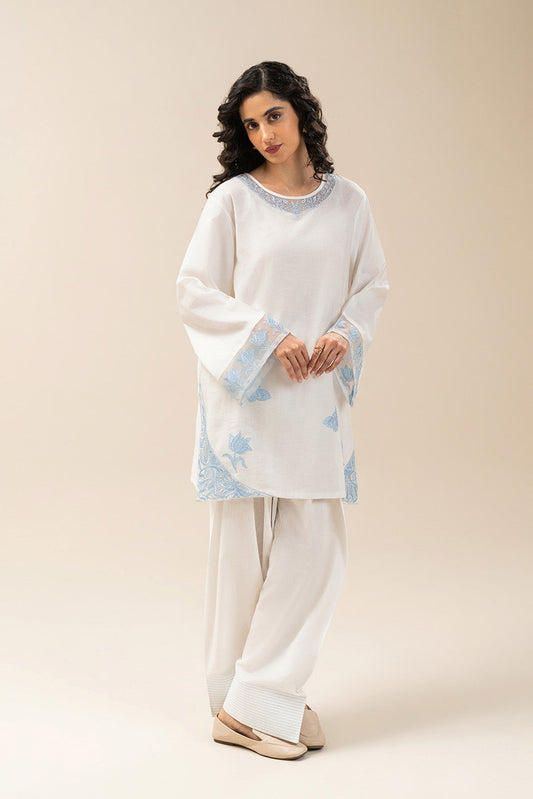 2 PIECE EMBROIDERED KARANDI TWIL SUIT (PRET)