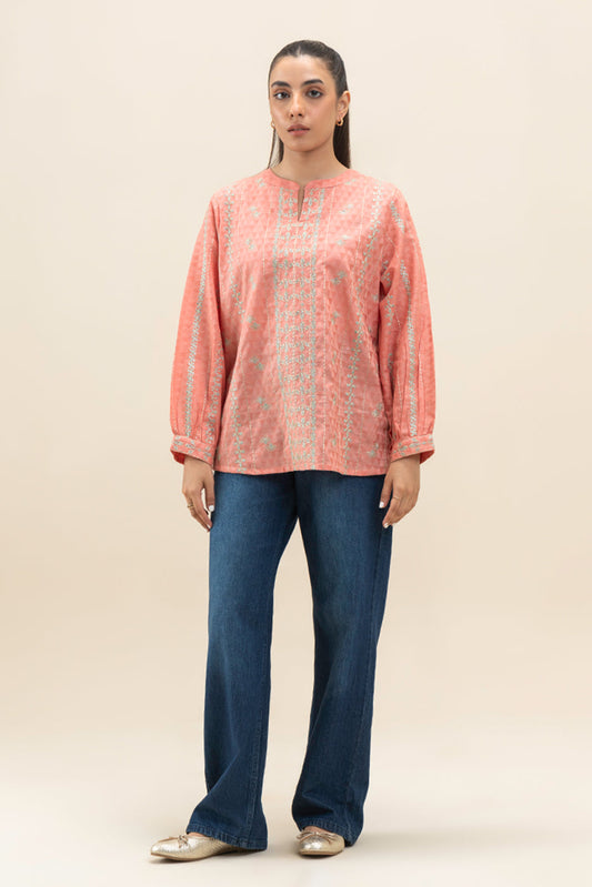 EMBROIDERED JACQUARD TOP (PRET)