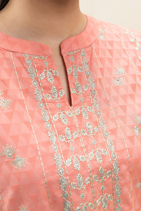 EMBROIDERED JACQUARD TOP (PRET)