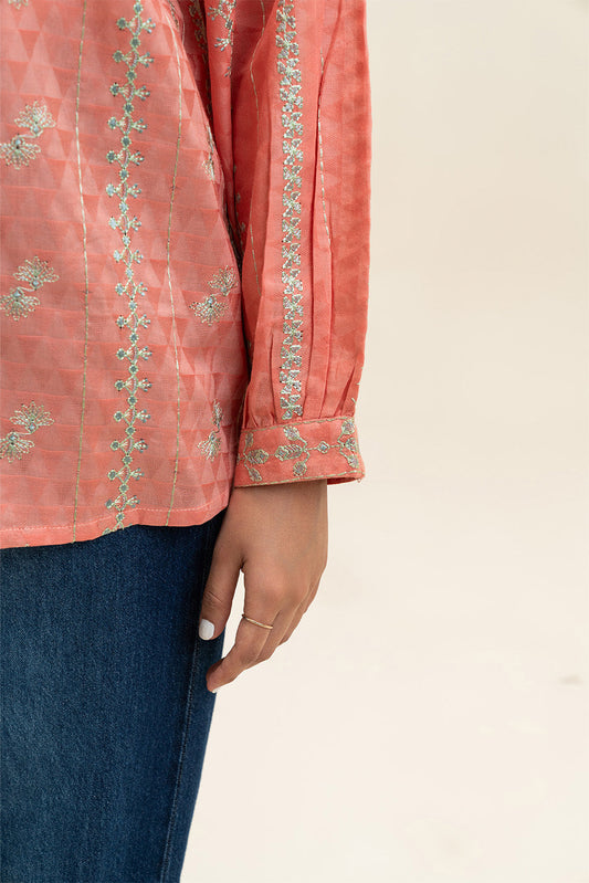 EMBROIDERED JACQUARD TOP (PRET)