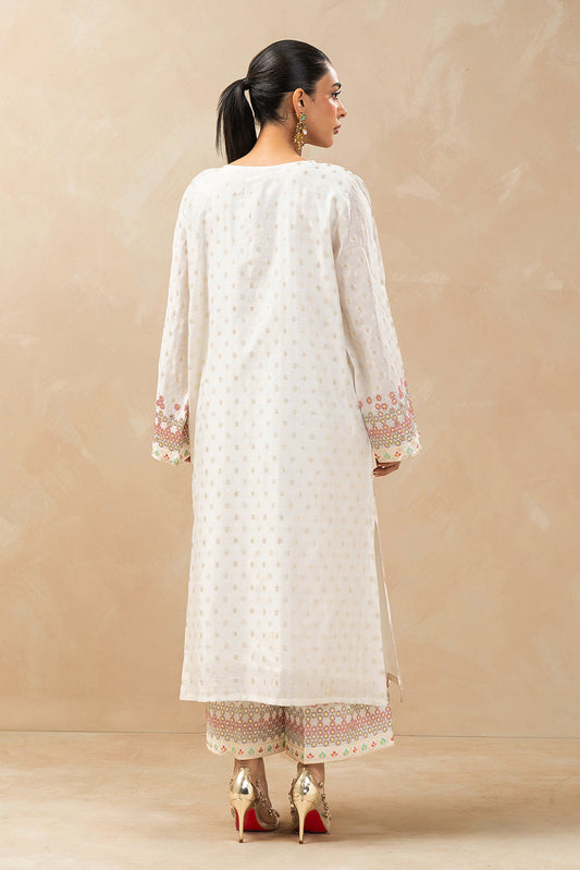 2 PIECE EMBROIDERED LUREX JACQUARD SUIT (LUXURY-PRET)
