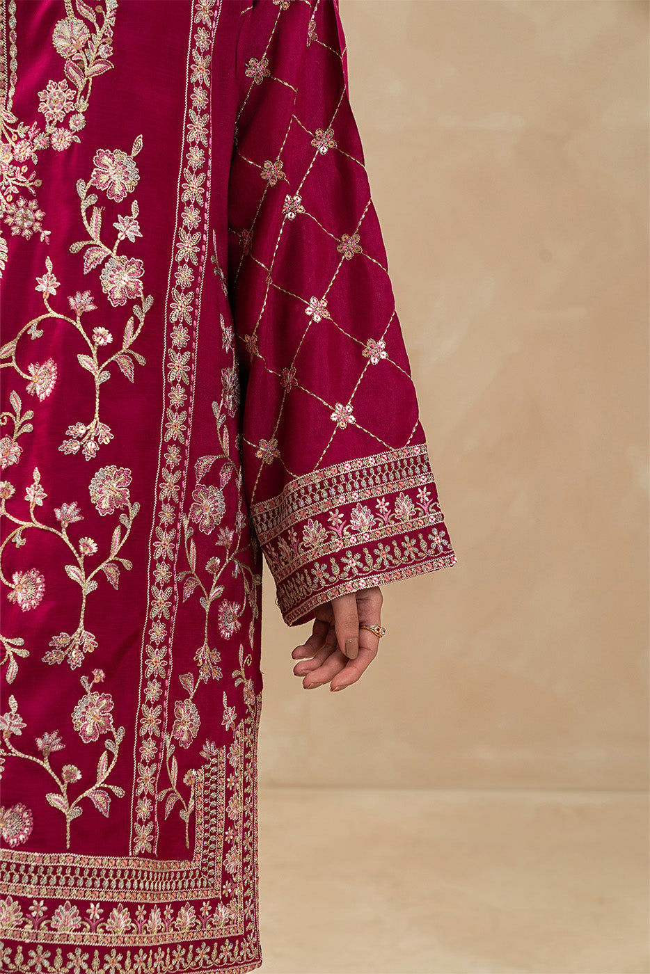 2 PIECE EMBROIDERED RAW SILK SUIT (LUXURY PRET)