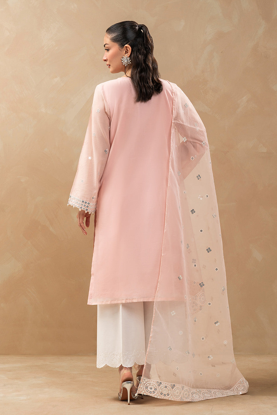 2 PIECE EMBROIDERED PAPER COTTON SUIT (LUXURY-PRET)