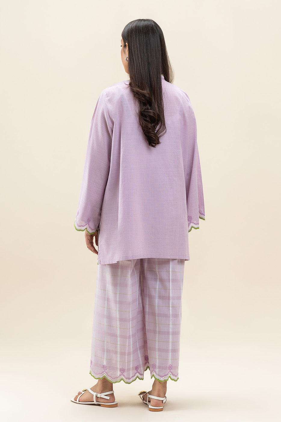 2 PIECE EMBROIDERED TWO WAY SLUB SUIT (PRET)