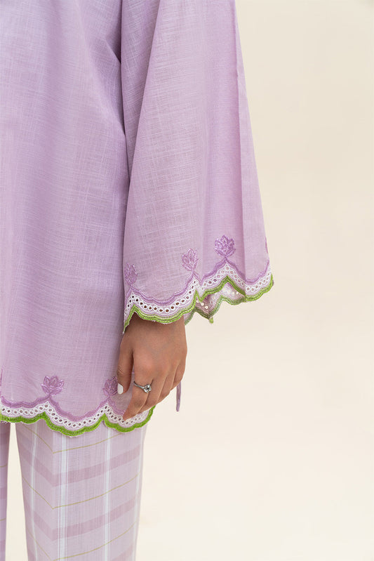 2 PIECE EMBROIDERED TWO WAY SLUB SUIT (PRET)