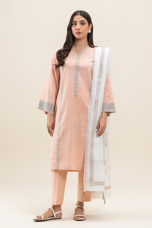 3 PIECE EMBROIDERED DORIA SUIT (PRET)