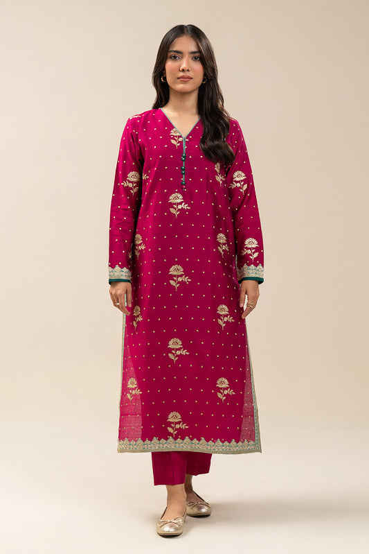 2 PIECE EMBROIDERED TWO TONE SUIT (PRET)