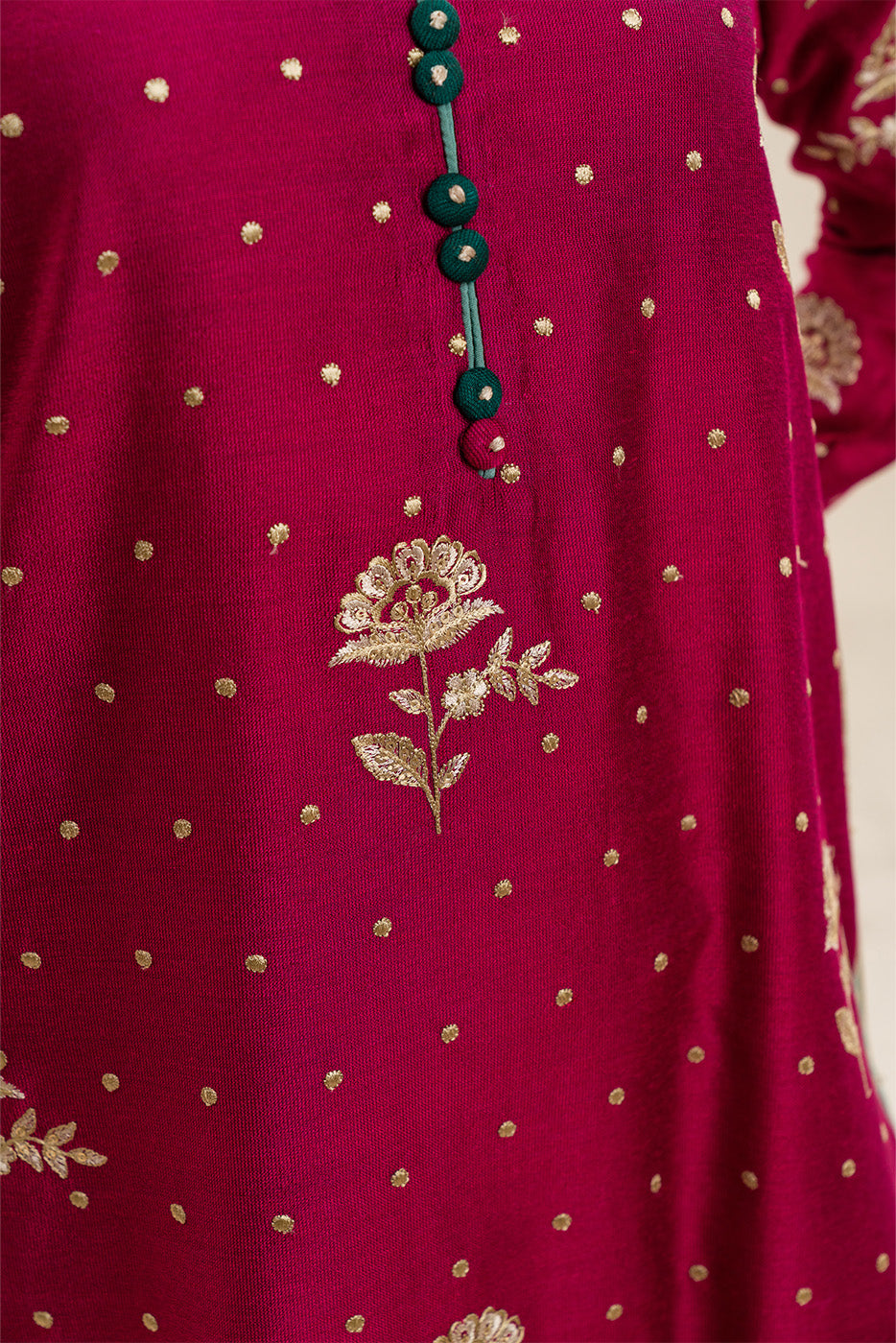 2 PIECE EMBROIDERED TWO TONE SUIT (PRET)