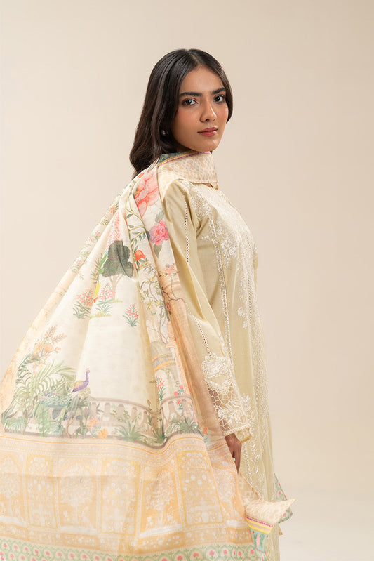 3 PIECE EMBROIDERED LAWN SUIT (PRET)