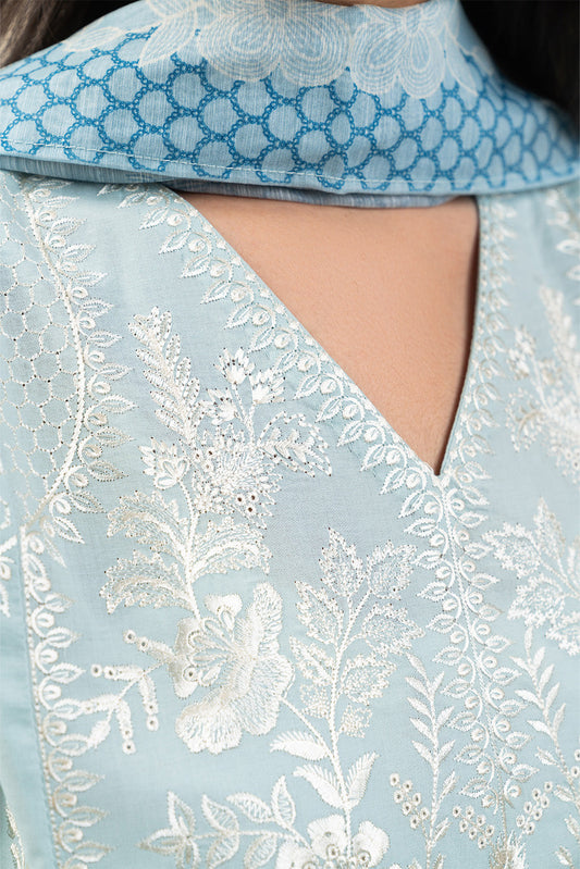 3 PIECE EMBROIDERED LAWN SUIT (PRET)