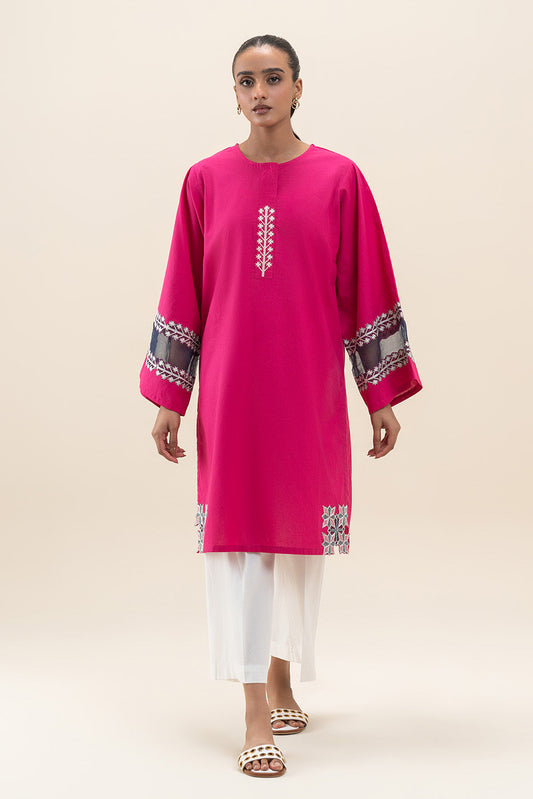 EMBROIDERED NEPS CAMBRIC SHIRT (PRET)