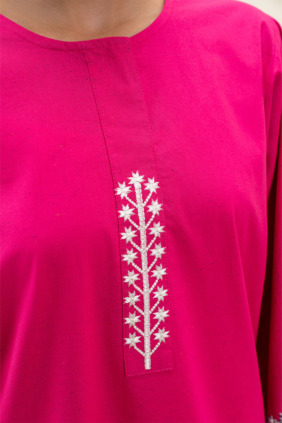 EMBROIDERED NEPS CAMBRIC SHIRT (PRET)