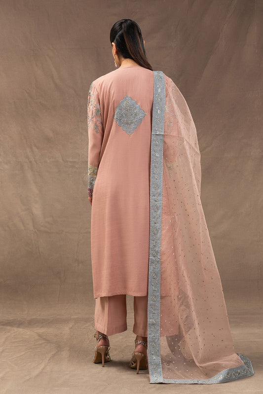 EMBROIDERED RAW SILK SHIRT (LUXURY PRET)