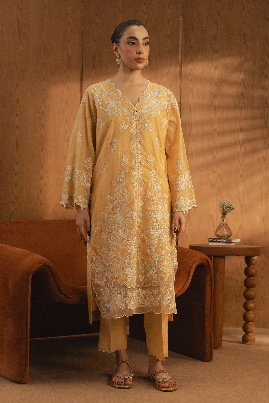 2 PIECE EMBROIDERED MONARK SUIT (LUXURY PRET)