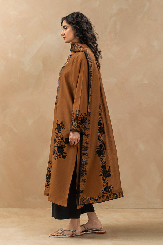 2 PIECE EMBROIDERED PAPER COTTON SUIT (LUXURY-PRET)