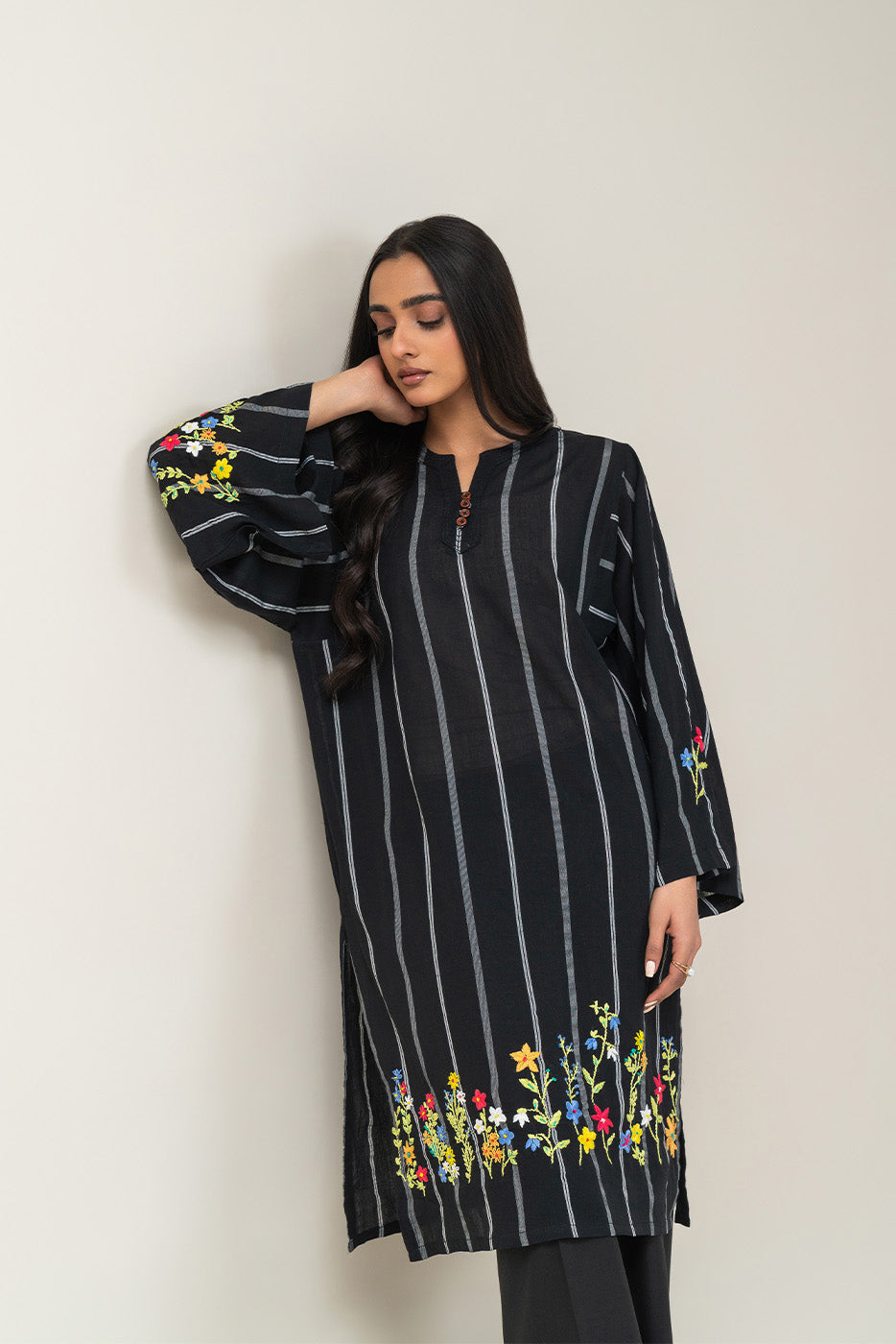 EMBROIDERED YARN DYED SHIRT (PRET)