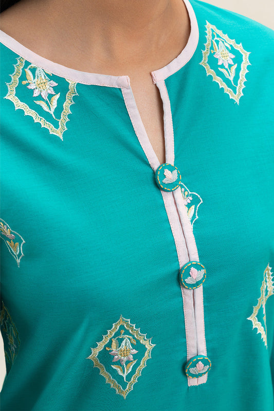 2 PIECE EMBROIDERED LAWN SUIT (PRET)