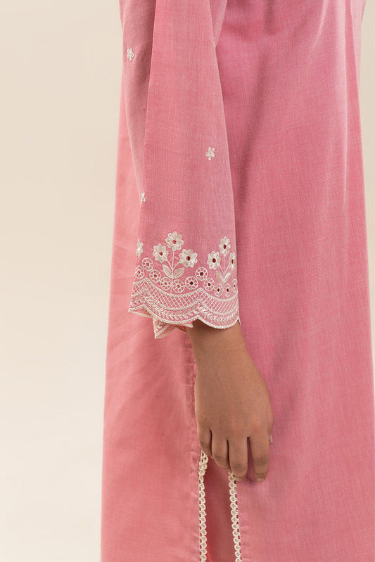 2 PIECE EMBROIDERED YARN DYED VISCOSE CHAMBRAY SUIT (PRET)