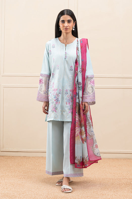 3 PIECE EMBROIDERED LAWN SUIT (PRET)
