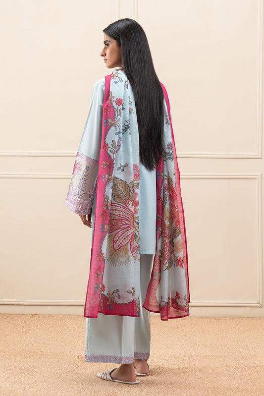 3 PIECE EMBROIDERED LAWN SUIT (PRET)