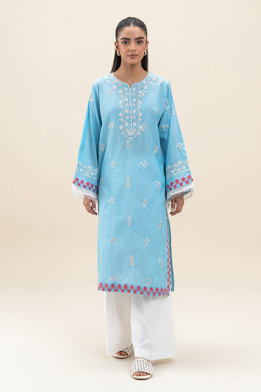 EMBROIDERED CHAMBRAY JACQUARD SHIRT (PRET)