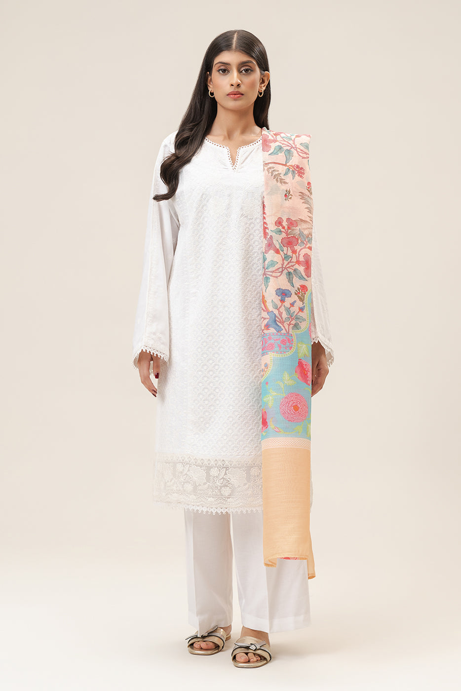 3 PIECE EMBROIDERED LAWN SUIT (PRET)