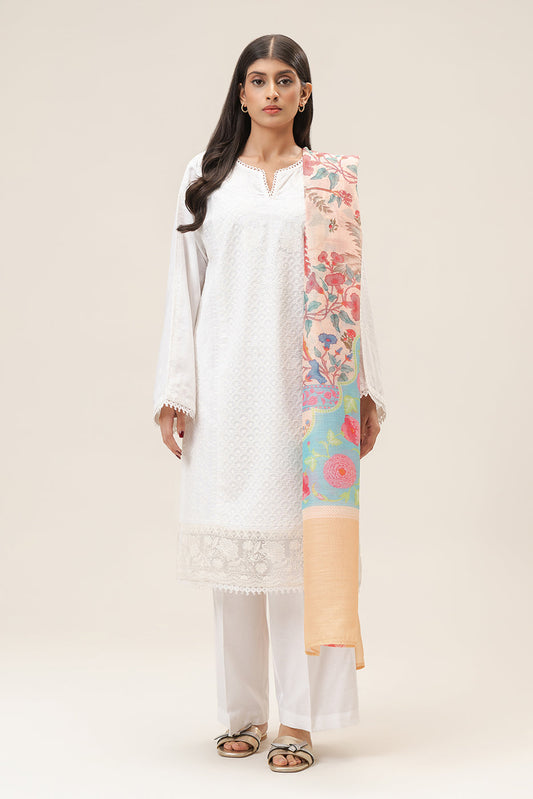 3 PIECE EMBROIDERED LAWN SUIT (PRET)