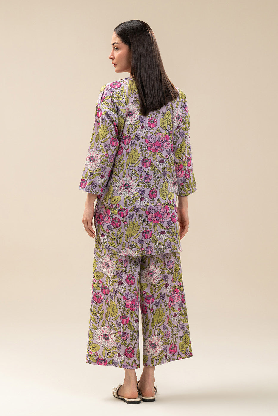 2 PIECE PRINTED COTTON VISCOSE SUIT (PRET)