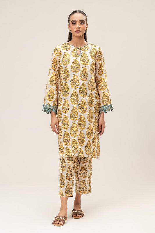 2 PIECE EMBROIDERED LAWN SUIT (PRET)