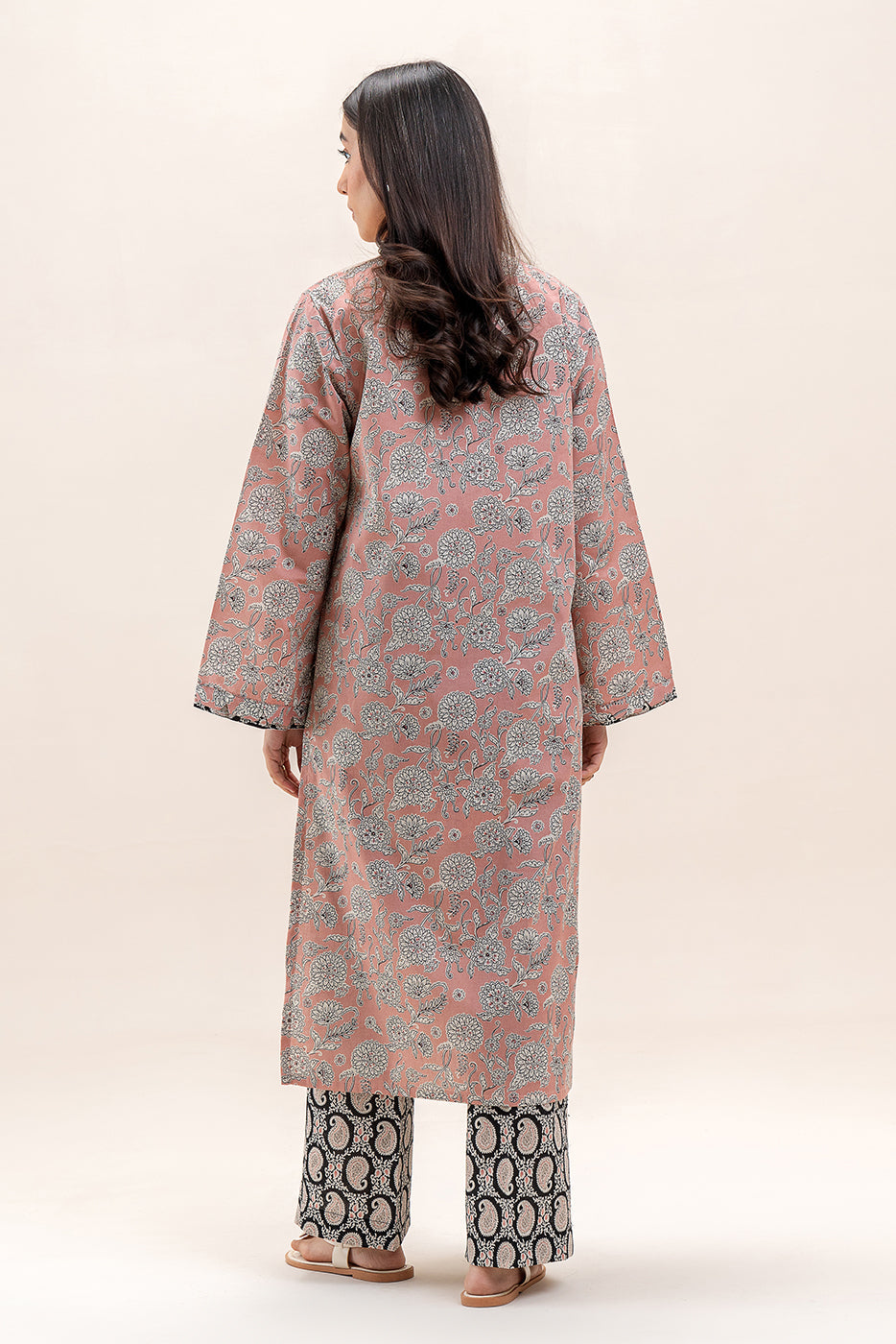 2 PIECE PRINTED LAWN SUIT-ROSY FLORID (UNSTITCHED)