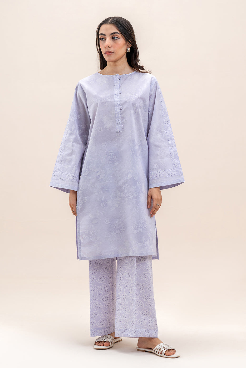 2 PIECE PRINTED LAWN SUIT-LILAC HAZE (UNSTITCHED)