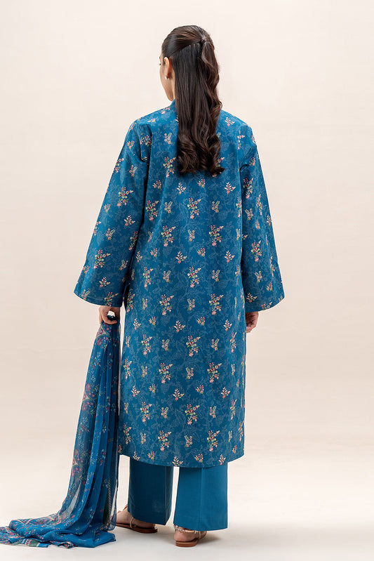 2 PIECE EMBROIDERED LAWN SUIT-COBALT FERN (UNSTITCHED)