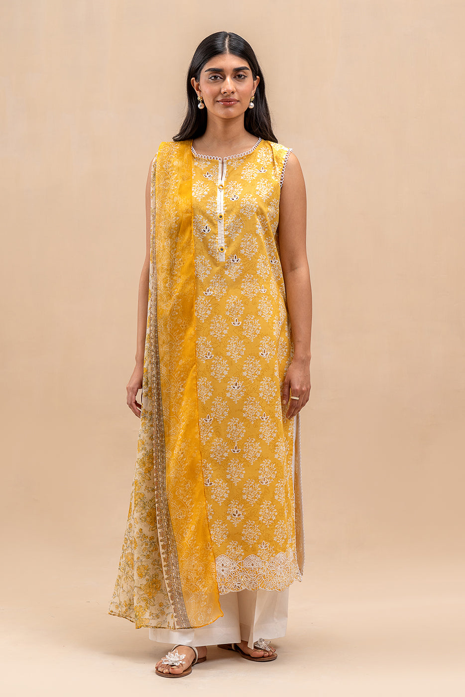 2 PIECE EMBROIDERED LAWN SUIT-YELLOW DREAM (UNSTITCHED)