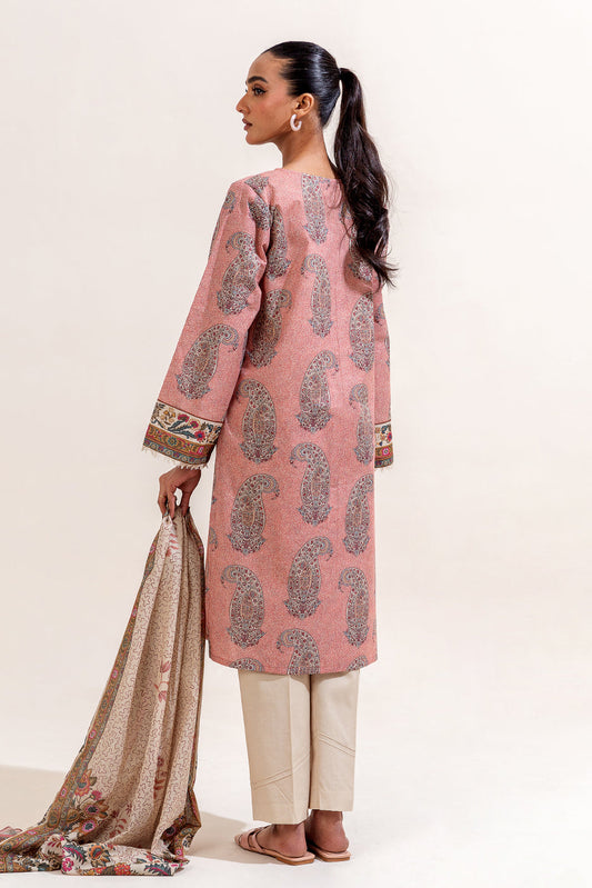 3 PIECE PRINTED LAWN SUIT-STERLING BLUE (UNSTITCHED)