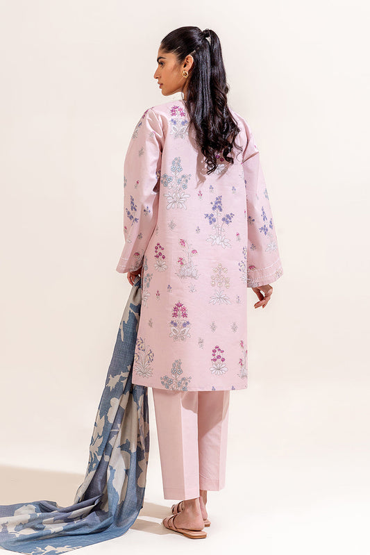 3 PIECE PRINTED LAWN SUIT-SUMMER BLISS (UNSTITCHED)