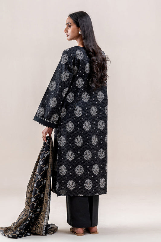 3 PIECE PRINTED LAWN SUIT-NOIR WHISPER (UNSTITCHED)