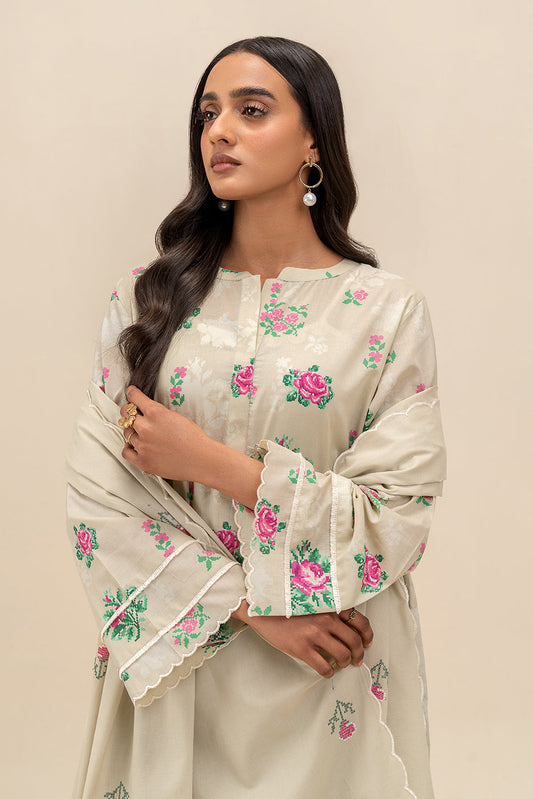 3 PIECE EMBROIDERED LAWN SUIT-ROSACEA MESH (UNSTITCHED)