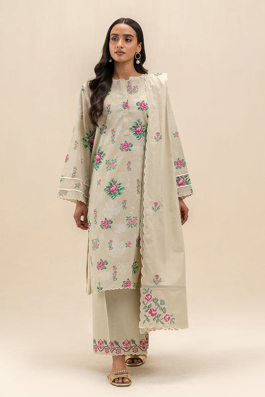 3 PIECE EMBROIDERED LAWN SUIT-ROSACEA MESH (UNSTITCHED)