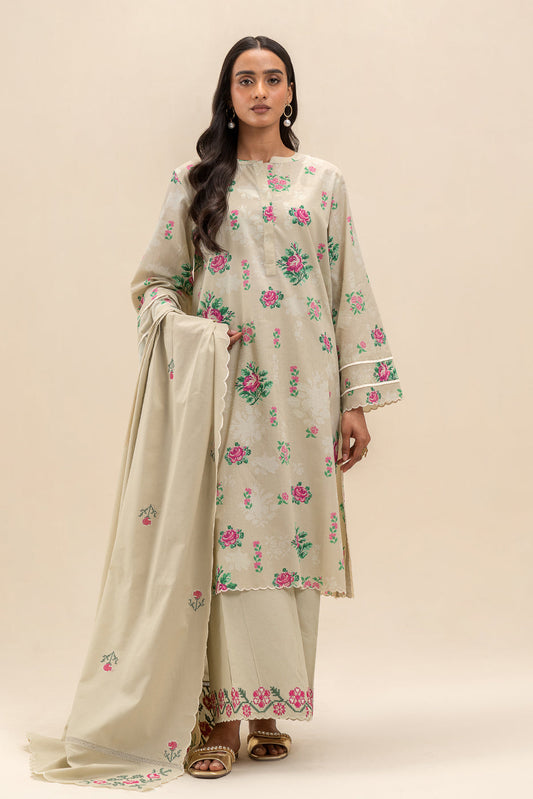 3 PIECE EMBROIDERED LAWN SUIT-ROSACEA MESH (UNSTITCHED)