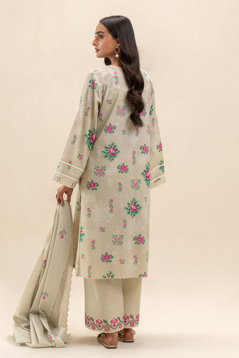 3 PIECE EMBROIDERED LAWN SUIT-ROSACEA MESH (UNSTITCHED)