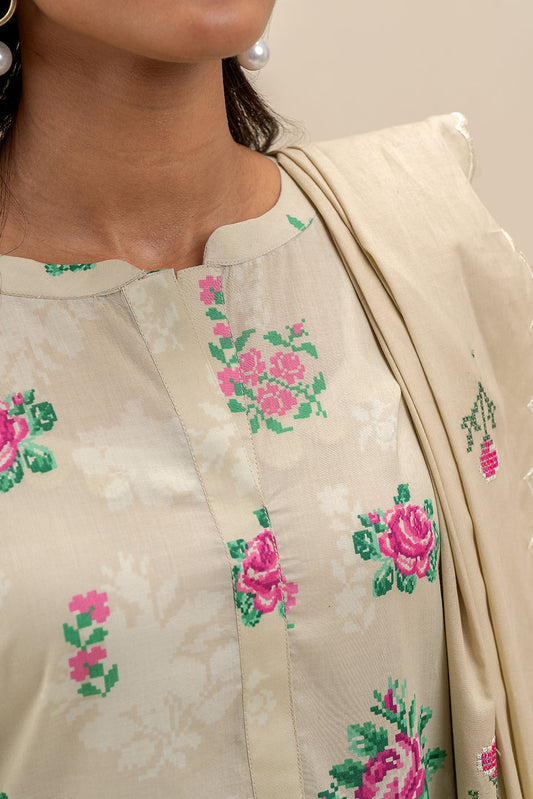 3 PIECE EMBROIDERED LAWN SUIT-ROSACEA MESH (UNSTITCHED)